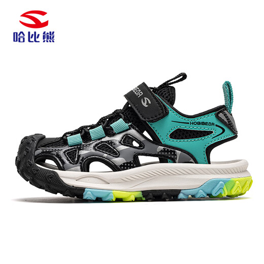 HOBIBEAR children's shoes summer children's sandals lightweight boys' beach shoes casual girls' shoes 621193 black and green 32