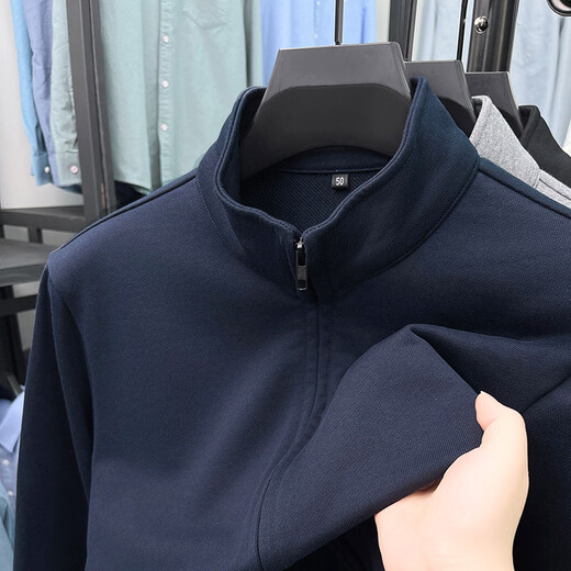 Lilang Zipper Cardigan Feel Jacket 2026 Spring and Autumn Stand Collar Men's Cotton Sweatshirt Loose Casual Jacket Orange S 165