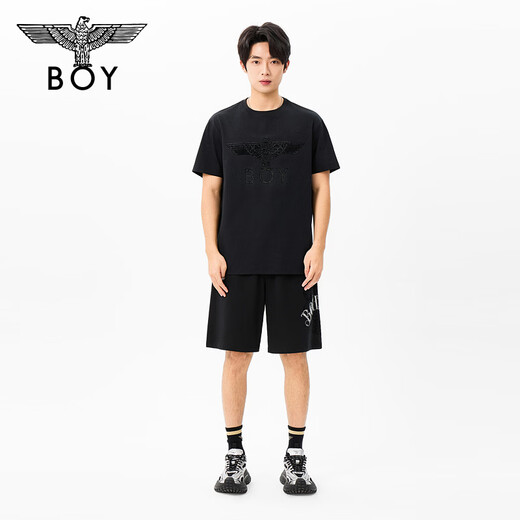 BOY LONDON round neck low-key black flocking short-sleeved men's and women's 2026 spring and summer new cool T-shirt N01080 black S