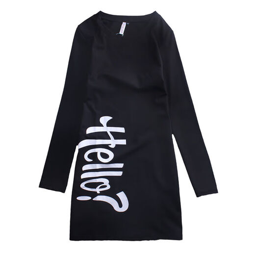 Commandant Bear Plus Velvet 2022 Spring New Women's Top Top Coréen Slim Round Round Nou à manches longues T-shirt de base Mid-Longle Longue pour les femmes 6627 Black Sder Spring and Automne No Velvet M 75-100jin [Jin est égal à 0,5 kg]