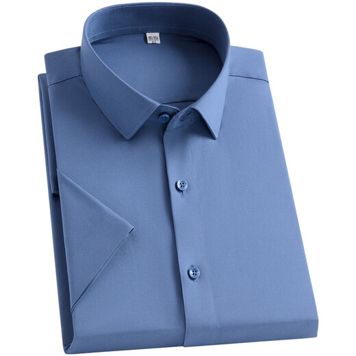 K-Boxing Men's (K-Boxing) Mulberry Silk + Modal Short Sleeve Shirt Men's Summer Middle-aged Dad's Modal Stretch Iron-Free Business Shirt White 41