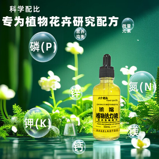 Eight Old Man Plant Vitality Solution Concentrated Nutrient Solution Growth-Promoting Phalaenopsis Hydroponics Moisturizing Green Plants and Flowers Universal Sustained Release Concentrated Plant Vitality Solution 50ml*1 Bottle Gray