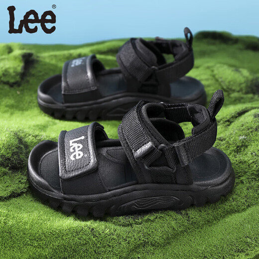 Lee children's shoes summer children's sandals girls black hollow sports beach shoes boys big black 28 recommended foot length 172.5mm