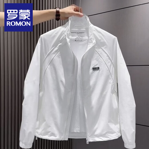 ROMON men's jacket new style 2026 trendy brand workwear stand-up collar jacket handsome men's spring and autumn outdoor casual tops orange M 90-110Jin Jin equals 0.5 kg