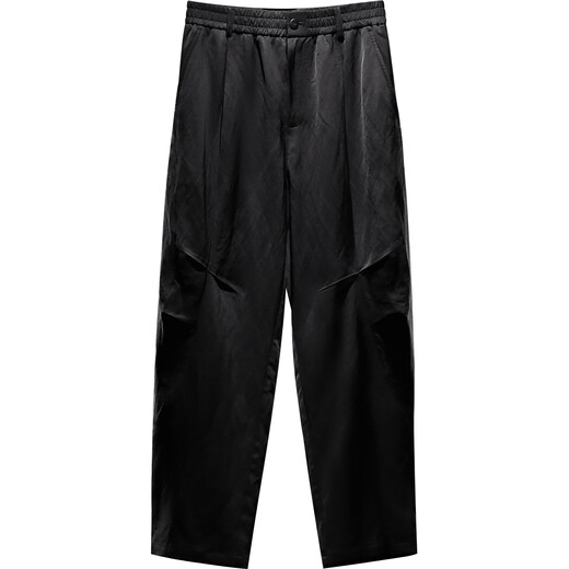 Guixin 2026 New Spring Men's Linen Blended Straight Loose Cool Wide-leg Pants Black M 170