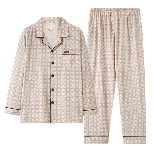 Modal pajamas for men's spring and autumn pure cotton long sleeves new summer dad men's autumn thin men's home clothes 3882 L (170 sizes) recommended to wear weight 120-140 Jin [Jin equals 0.5 kg]