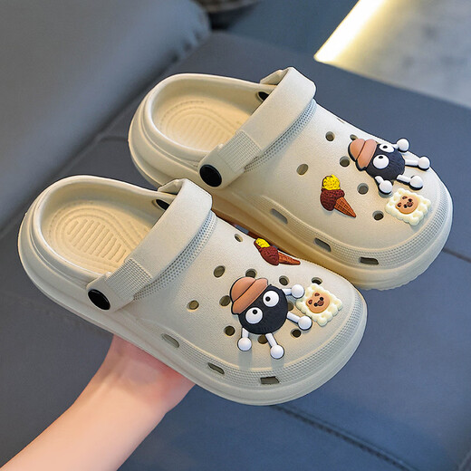 Yunyouli (yunyouli) Yiwu Cang-briquette children's sandals and slippers for girls with poop feeling in summer cartoon cute non-slip indoor bathing slippers khaki color 38 39 code (standard code)
