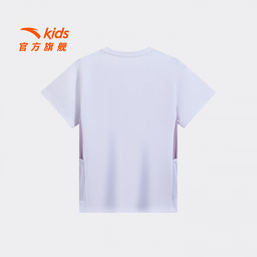 ANTA Children's T-shirt for girls and boys 2026 new summer cotton simple and comfortable printed versatile short T362626107 pure white-1 165