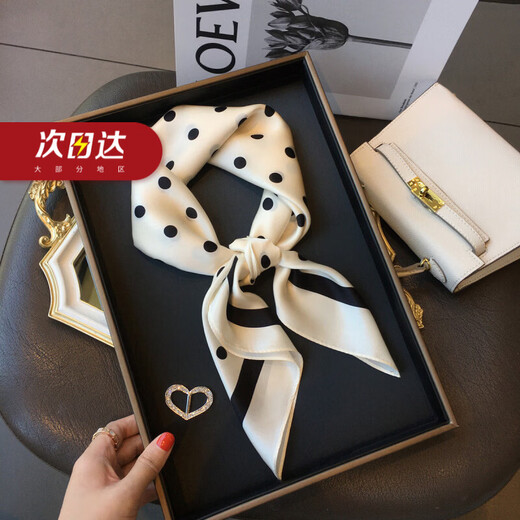 GIAVENTOLA Bufanda de Seda para Mujer 100% Seda Morera Bufanda Cuadrada Lujo Ligero Regalo de cumpleaños para el día de la Madre para niñas, mamás y líderes Mayores Lunares Blanco Roto Gama Alta Práctico y Versátil Caja de Regalo