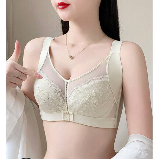 MONZO international high-end brand underwear women's full cup big breasts show small breasts summer breathable thin style push-up to close the side breasts to prevent underwear big red bra + bra 90E