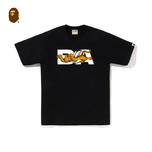 BAPE Men's 26th Spring and Summer Tiger Pattern Print Short-Sleeved T-Shirt 045101Q Black BKX M One Size