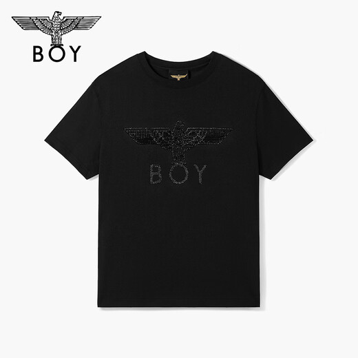 BOY LONDON round neck low-key black flocking short-sleeved men's and women's 2026 spring and summer new cool T-shirt N01080 black S