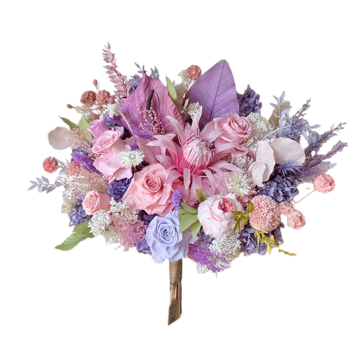 Glycine rose bouquet éternel fleur empereur Austin rose éternelle vraie fleur séchée haut de gamme maison arrangement floral cadeau grand bouquet en forme d'éventail simple côté 40 cm de large toutes les fleurs immortelles