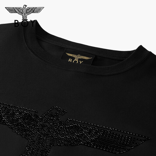 BOY LONDON round neck low-key black flocking short-sleeved men's and women's 2026 spring and summer new cool T-shirt N01080 black S