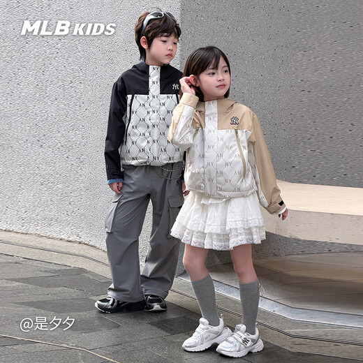 MLB Children's Official Breathable Street Trendy Sports Shoes for Boys and Girls TRACK RUNNER Focus Shoes 26 Spring and Summer New Style Black 29.5 Size