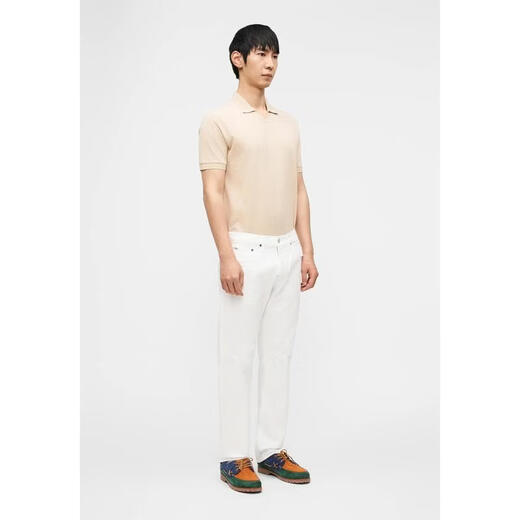 RALPH LAUREN Ralph Lauren men's POLO breathable sweat-absorbent short-sleeved daily commuter men's business coastal beige/white one size fits all | S