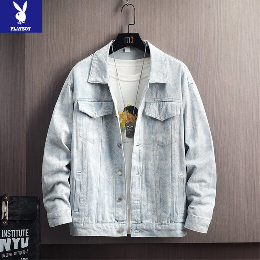 Playboy (PLAYBOY) Spring and Autumn Jackets Men's Trendy Korean Short Jackets Men's 2026 New Casual Loose Tops Popular NJK0043 Black M Recommended Weight 95-115Jin Jin is equal to 0.5 kg