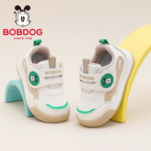 BOBDOG children's shoes, boys' baby shoes, women's spring functional shoes, spring 2026 new children's toddler shoes, milky white/sakura pink 23, inner length 14.9cm, suitable for feet 13.9cm long