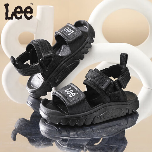 Lee children's shoes summer children's sandals girls black hollow sports beach shoes boys big black 28 recommended foot length 172.5mm