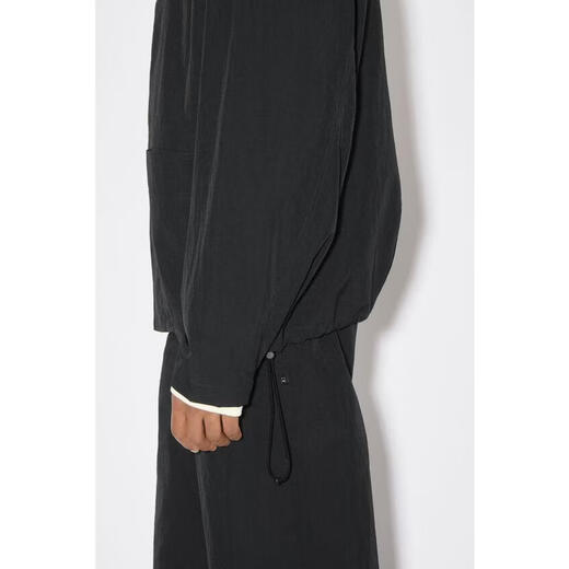 Acne Studios Men's Jacket Windproof Warm Nylon Hooded Outdoor Daily Jacket Casual 26 Spring and Summer New Black One Size | M