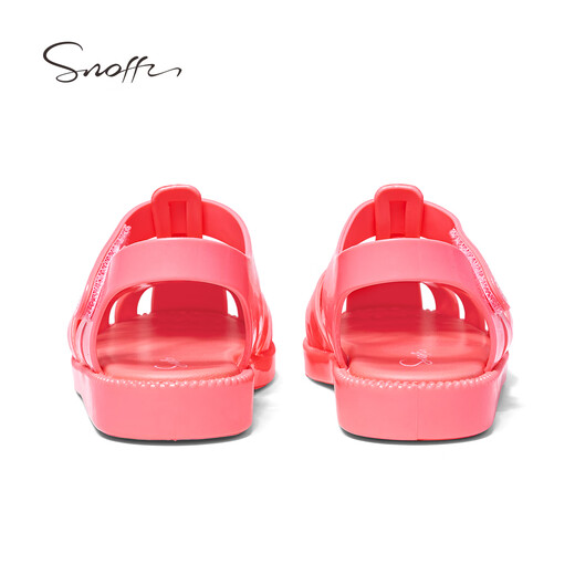Snaffy Girls' Jelly Shoes Summer Children's Beach Shoes Breathable and Comfortable Little Girls' Versatile Sandals Coral Pink 29