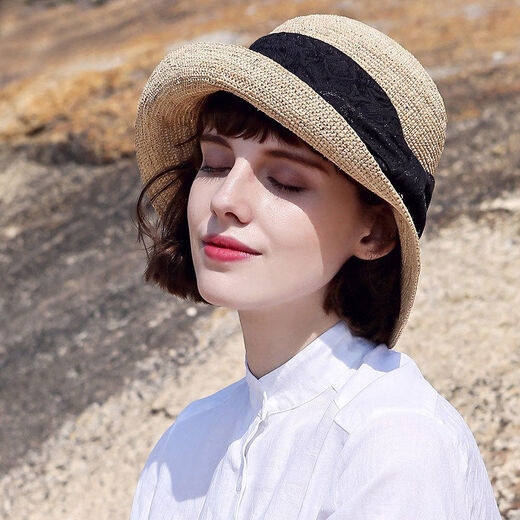 Mr DUCKMr DUCK straw hat women's sun hat Korean style trendy summer sun hat beach versatile foldable straw hat women MS18630310cm color + free storage bag windproof belt main picture model S suitable for 5254cm head circumference