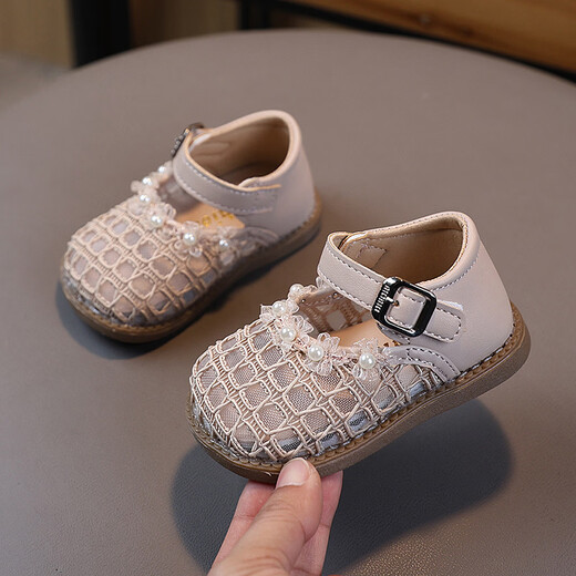 G.duck Little Yellow Duck Summer Korean Style Xiaoxiangfeng Breathable Mesh Baotou Toddler Sandals New Soft Bottom Princess Shoes Children Hollow Silver 16 Inner Length 12cm
