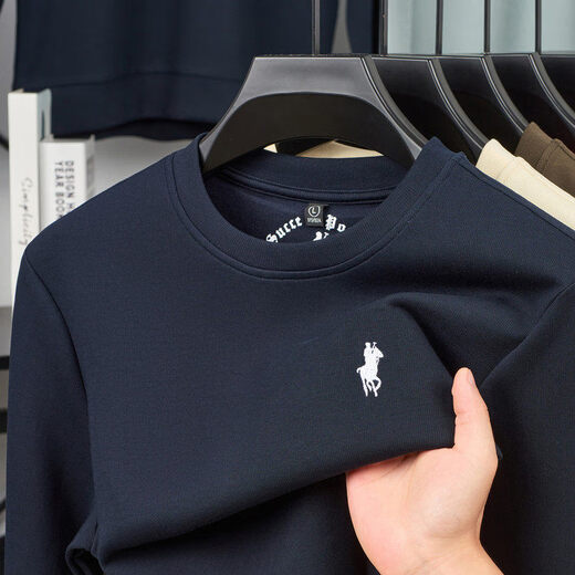 与狼共舞（DANCING WOLVES）高端刺绣圆领加厚卫衣男 杏色 L 50--110