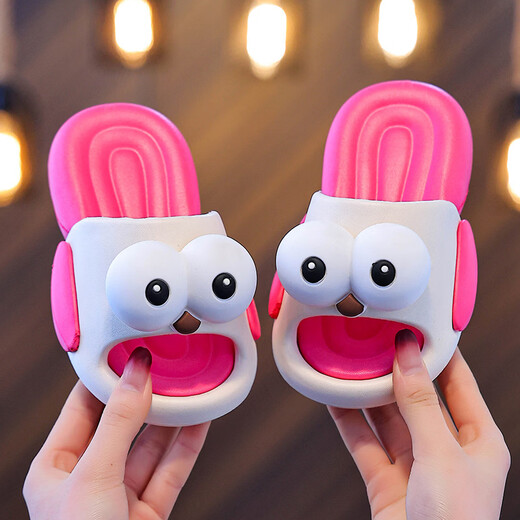 Yunyouli children's slippers women's summer 2026 new boys and girls summer season home non-slip bathroom parent-child boys and girls slippers rose red upgraded version 26-27 size