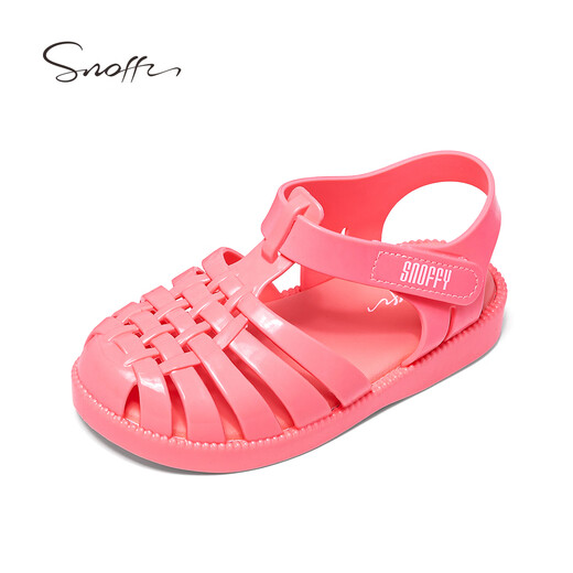 Snaffy Girls' Jelly Shoes Summer Children's Beach Shoes Breathable and Comfortable Little Girls' Versatile Sandals Coral Pink 29