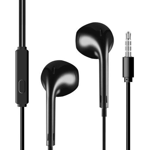 Newmine NM-LK06 semi-in-ear wired headphones, mobile phone headphones, music headphones, 3.5mm interface, suitable for computers, laptops and mobile phones, black