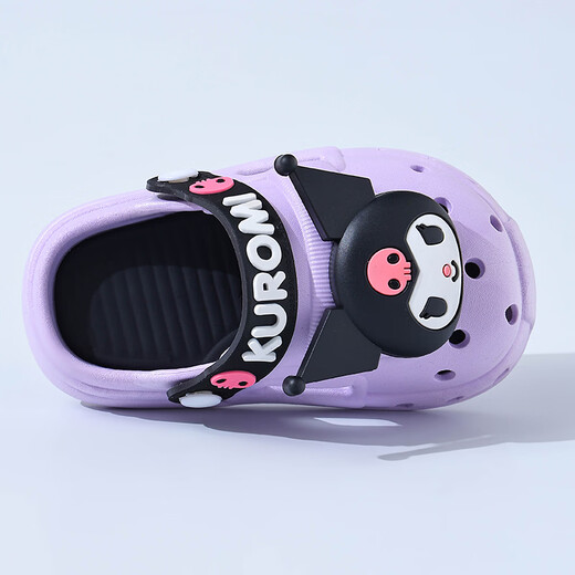 Hafeizhu Sanrio Kurumi children's hole-in-the-wall slippers, summer cute non-slip outer wear for boys and girls, children's toe-cap sandals, melon red Melody size 24/25 (shoe inner length 15CM)