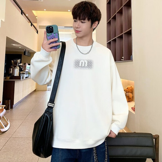Xiaofu casual long-sleeved sweatshirt men's spring round neck pullover loose slim versatile sportswear top simple men's clothing