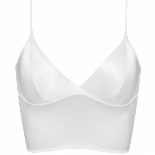 MOXTOC mulberry silk bra push-up summer luxury silk adjustable strap underwear women's silk tube top gift white M (recommended 70ABC75ABC80AB)