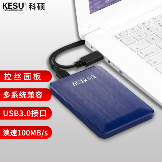 KESU 640 GB mobile Festplatte mit großer Kapazität, Dual-Disk-Backup, USB 3.0, externe mechanische Festplatte, 320 + 320 G Speicher-Backup, K1 uneingeschränkte blaue 2,5-Zoll große U-Disk