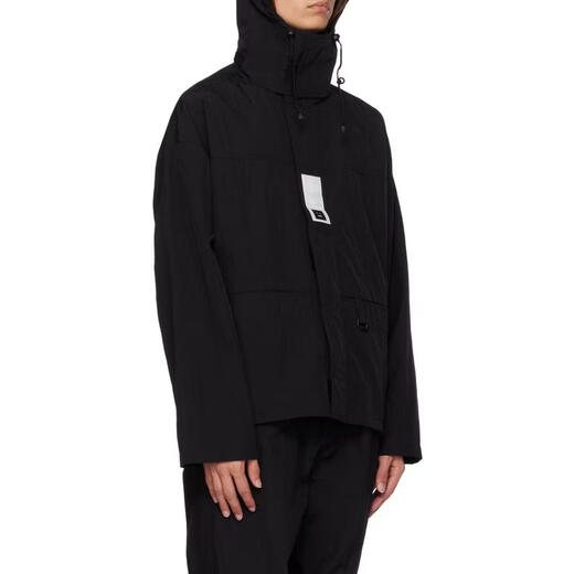 Acne Studios Men's Jacket Windproof Warm Nylon Hooded Outdoor Daily Jacket Casual 26 Spring and Summer New Black One Size | M