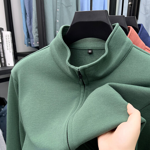 Lilang Zipper Cardigan Feel Jacket 2026 Spring and Autumn Stand Collar Men's Cotton Sweatshirt Loose Casual Jacket Orange S 165