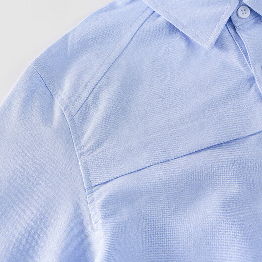 Mianmiantang 100% cotton Mianmiantang children's clothing boys' shirts woven vertical stripes pure cotton type A shirt children's tops light blue 130