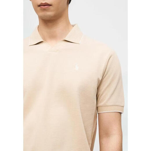 RALPH LAUREN Ralph Lauren men's POLO breathable sweat-absorbent short-sleeved daily commuter men's business coastal beige/white one size fits all | S
