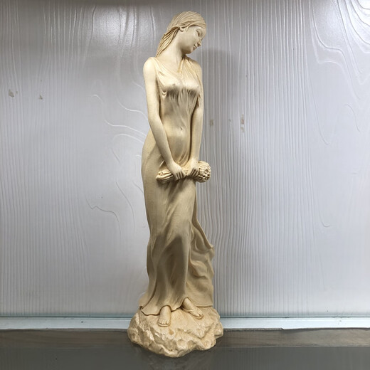 
Cypress wood carving beauty solid wood carving ornaments home office human art jewelry cultural collection crafts cypress wood carving beauty 9926cm