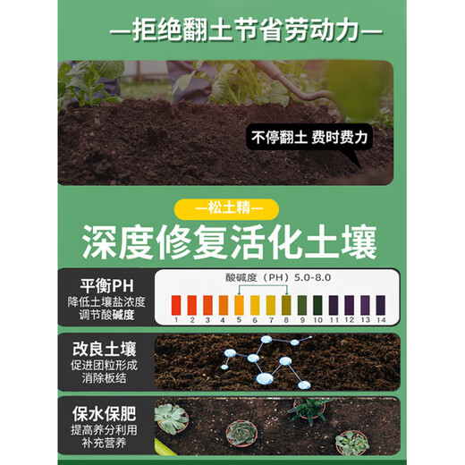 Soil Activator Free of Deep Plowing for Plants, Flowers, Vegetables and Fruits, Universal Potted Loose Soil Improvement, Soil Loosening Essence 200g 1 Bag