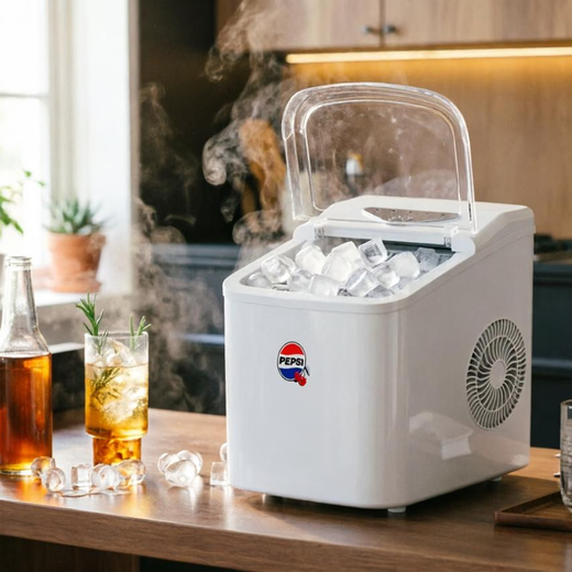Pepsi-Cola ice maker household small fully automatic one-click cleaning bullet ice size adjustable mini dormitory ice maker flagship model丨Nissan ice 19kg丨24 compartments ice making timer filled with bottled water