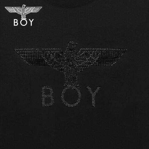 BOY LONDON round neck low-key black flocking short-sleeved men's and women's 2026 spring and summer new cool T-shirt N01080 black S