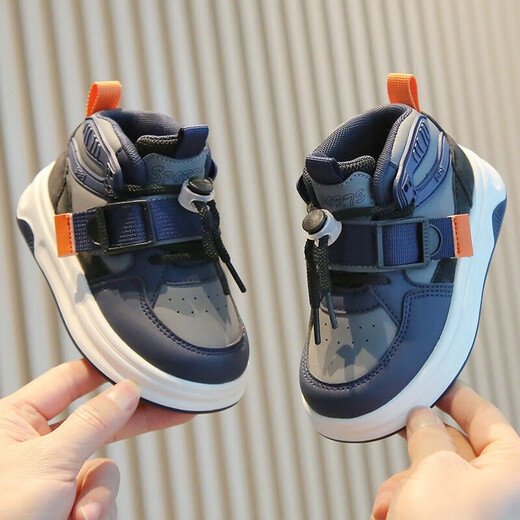 Dr. Jiang (DR KONG) new spring children's sports shoes for boys and girls from 1 to 3-6 years old, spring and autumn toddler shoes for girls, high tops, blue, cut label, removed from cabinet, 32, inner length 19.5 cm