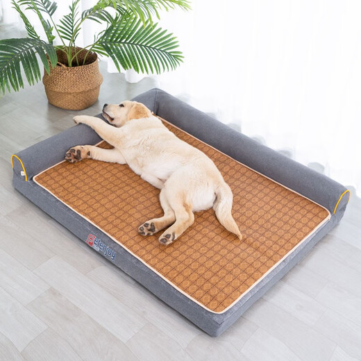 Peddy Bear doghouse and cathouse, summer large dog bed, summer dog mat, dog bed, small kennel, universal pet products for all seasons, chenille bed - gray (plus mat) 60*45cm (recommended within 20Jin [Jin equals 0.5kg])