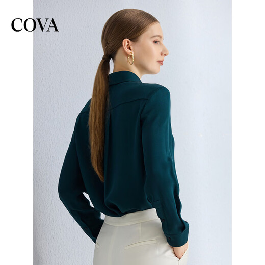 COVA international first-line brand 2026 new 30mm 00 mulberry silk top 6 heavyweight silk shirt women's light dark red S