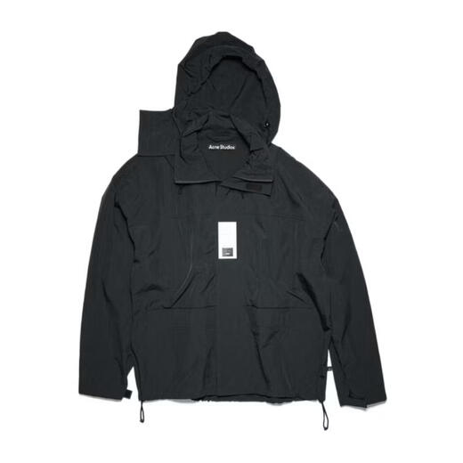 Acne Studios Men's Jacket Windproof Warm Nylon Hooded Outdoor Daily Jacket Casual 26 Spring and Summer New Black One Size | M