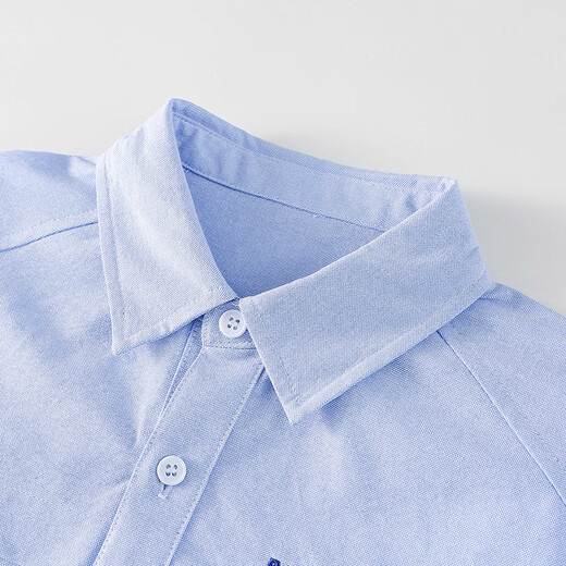 Mianmiantang 100% cotton Mianmiantang children's clothing boys' shirts woven vertical stripes pure cotton type A shirt children's tops light blue 130