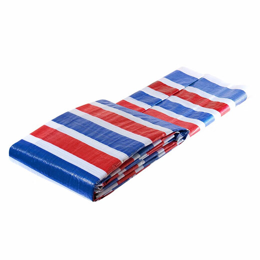 Yuanxing (YUANXING) color striped cloth three-color plastic cloth outdoor thickened rainproof cloth construction site moisture-proof awning cloth sun protection tarpaulin decoration thickened flower rain cloth 4 meters * 5 meters