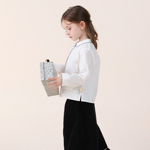 Yoona's baby spring new niche lace collar embroidered long-sleeved Yoona's mom girls 2026 fashion shirt children's shirt white ready stock 110